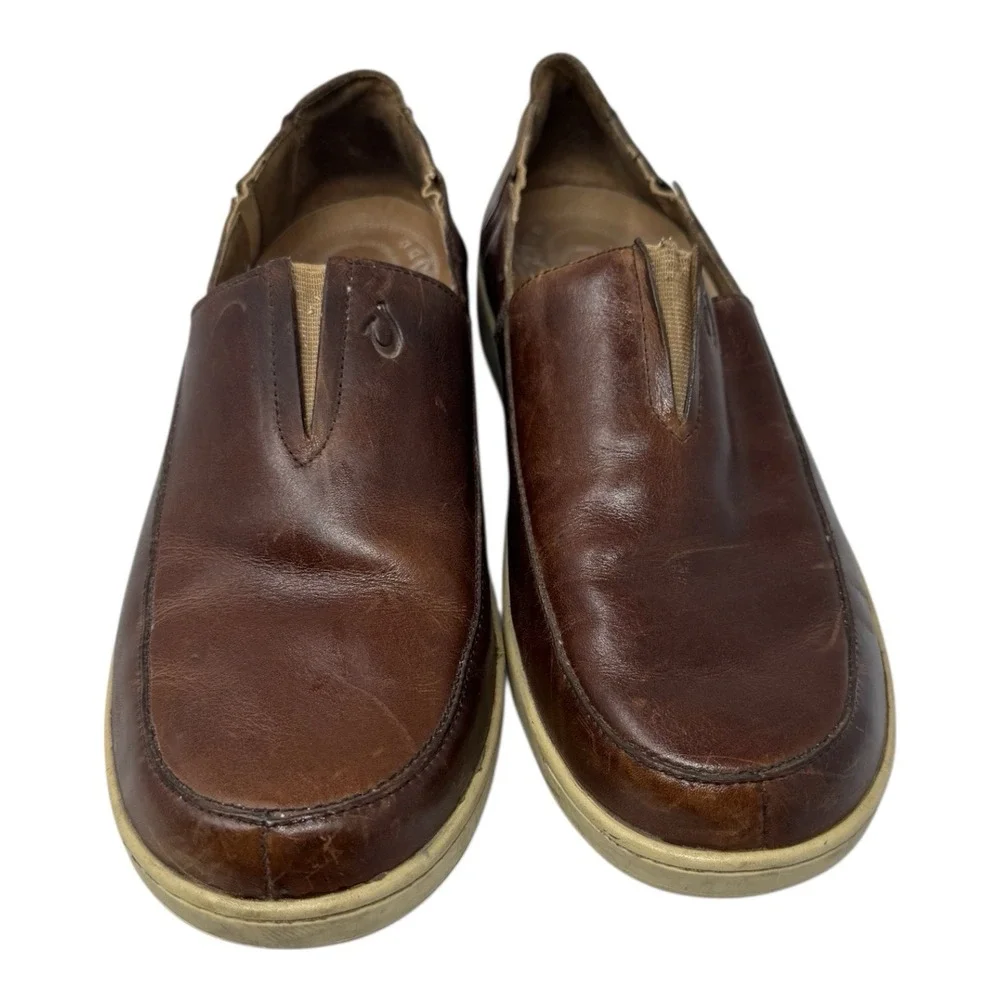 OluKai 🔥Kama'aina‎ 🤑Classic Slip-On Loafer Tooled Leather 9 Shoes Rare Sample